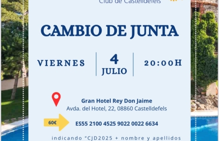 Ya puedes inscribirte para asistir a la ceremonia de Cambio de Collares del RC de Castelldefels.