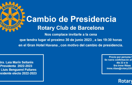 Cambio de Presidencia Rotary Club de Barcelona