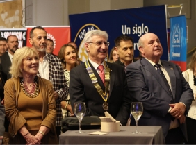 José Manuel Arangüena, Presidente de Rotary Club de Zaragoza con Antón Borraz, Presidente de la Fundación San Blas.
